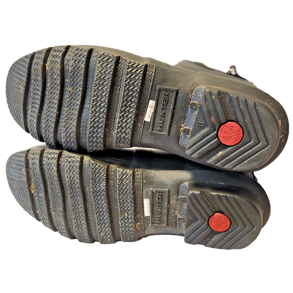 Hunter Original 17" Tall Green Rubber Rain Horse-Stable Work Boots Womens Size 8 - Picture 8 of 9